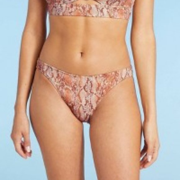 SHADE & SHORE Lurex Snake Print High Leg Extra Cheeky Bikini Bottom 𓆗 … - Picture 4 of 11